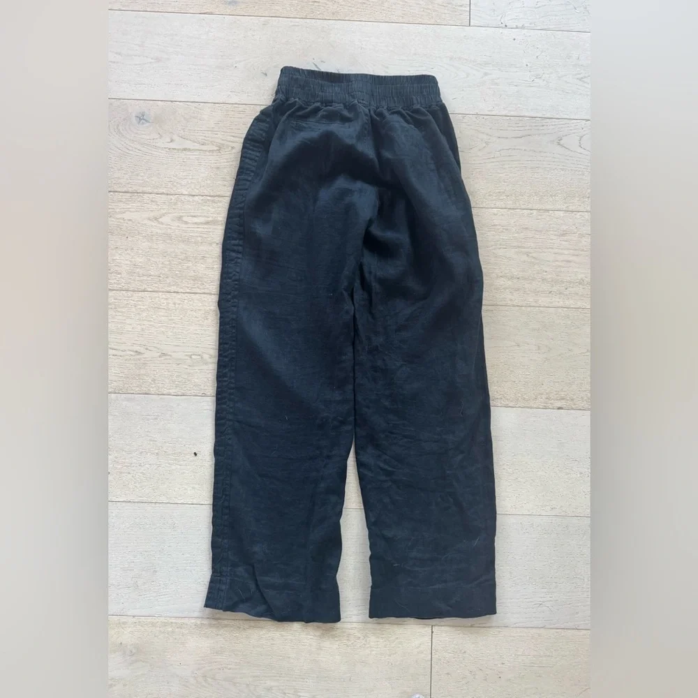 Quince 100% European Linen Pants XS Black